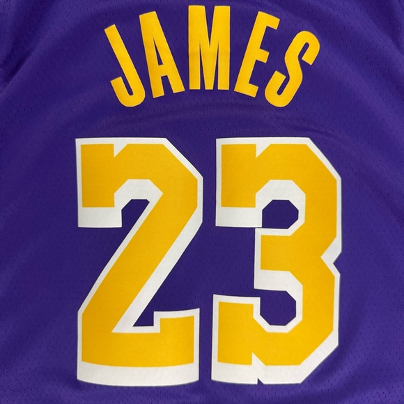 NWT Nike LeBron James Los Angeles Lakers #23 Purple Statement Swingman Jersey 40 - Picture 7 of 7